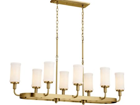 Vetivene 47  8-Light Linear Chandelier, Natural Brass Finish Fashion