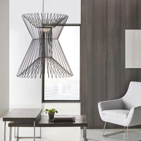 Syrma Grande36 in. LED Pendant Light 3500K Black finish Fashion