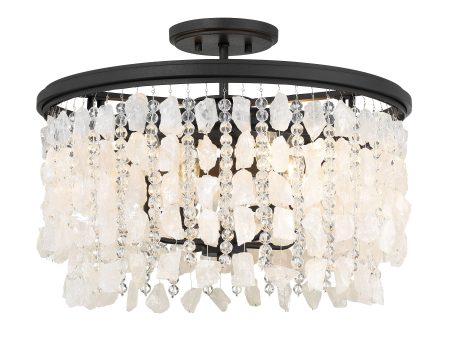 Shimmering Elegance 20  4 Lights Semi-Flush Mount Black Finish Sale