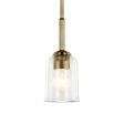 Shailene 11  1-Light Mini Pendant Light with Clear Glass, Natural Brass Finish For Cheap