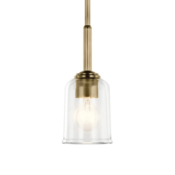 Shailene 11  1-Light Mini Pendant Light with Clear Glass, Natural Brass Finish For Cheap