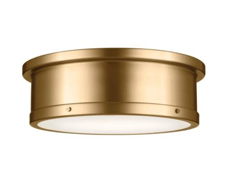 Serca 18  3-Light Flush Mount Light, Brushed Natural Brass Finish Supply