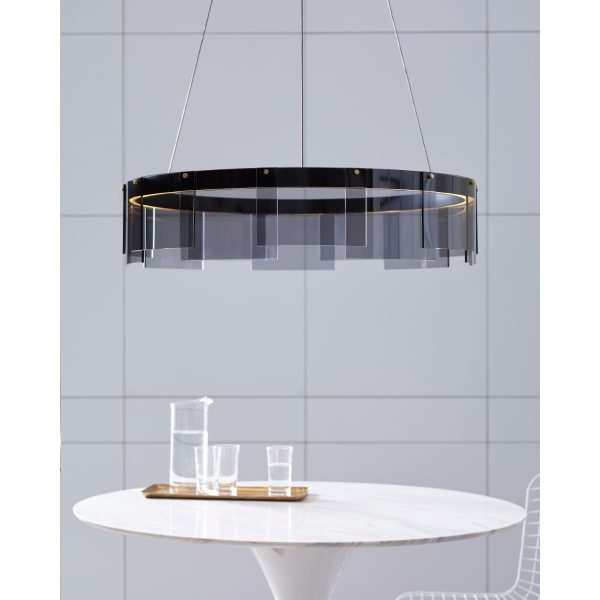 Stratos 31 in. LED Chandelier Black finish Online Sale