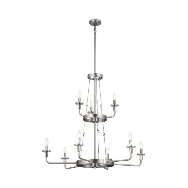 Vetivene 40  9-Light Chandelier, Classic Pewter Finish For Sale