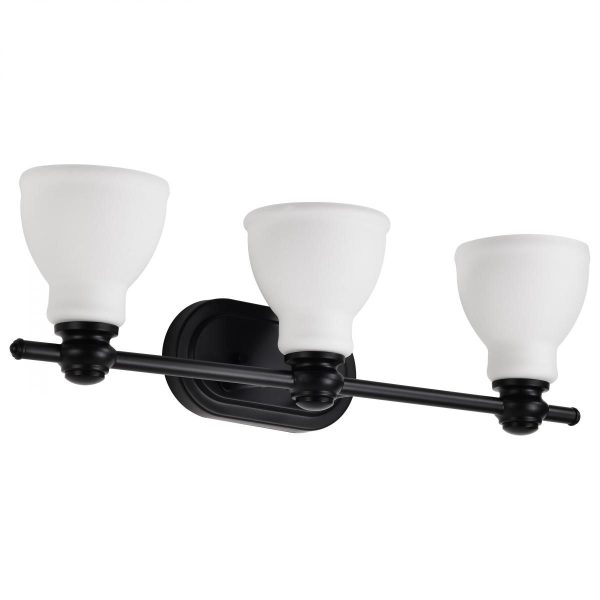 Russel Bathroom Vanity Light, Matte Black Finish For Sale