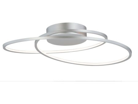 Cycle 25 in. LED Flush Mount Light Silver Finish Online now