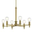 Torvee 25  6-Light Chandelier, Brushed Natural Brass Finish Sale