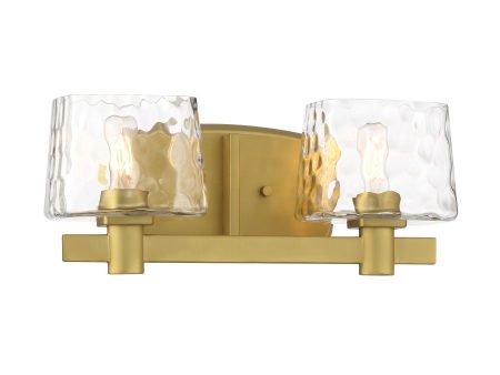 Drysdale 15  2 Lights Vanity Light Brass Finish Hot on Sale