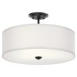 Shailene 18  3-Light Round Semi-Flush Mount, Black Finish For Discount