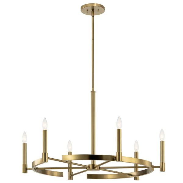 Tolani 34  6-Light Chandelier, Brushed Natural Brass Finish Online Hot Sale