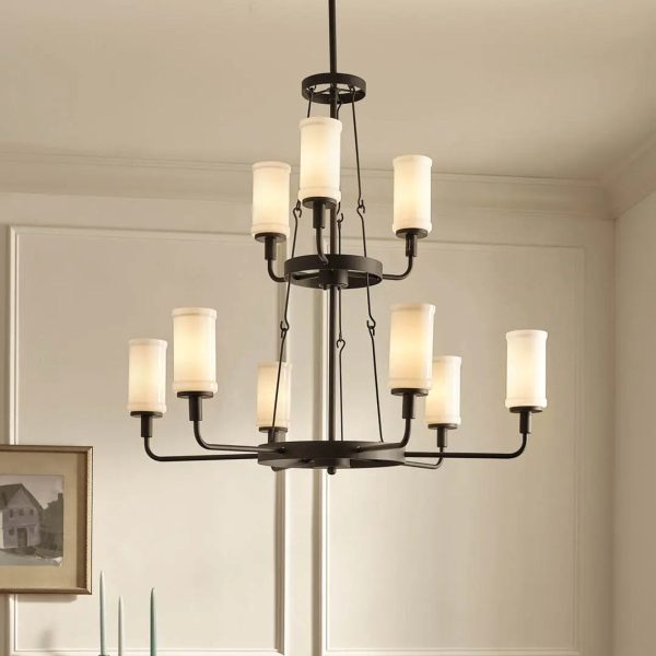 Vetivene 40  9-Light Chandelier, Textured Black Finish Sale