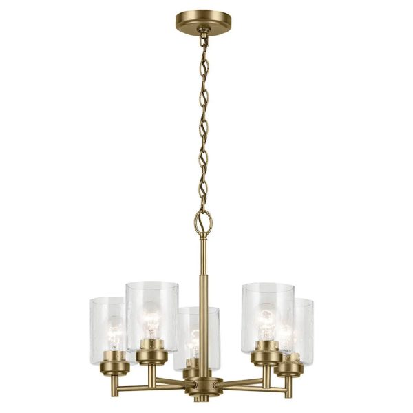 Winslow 20  5-Light Chandelier, Natural Brass Finish Hot on Sale