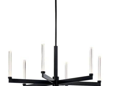 Sycara 36  6-Light LED Chandelier, Black Finish For Cheap