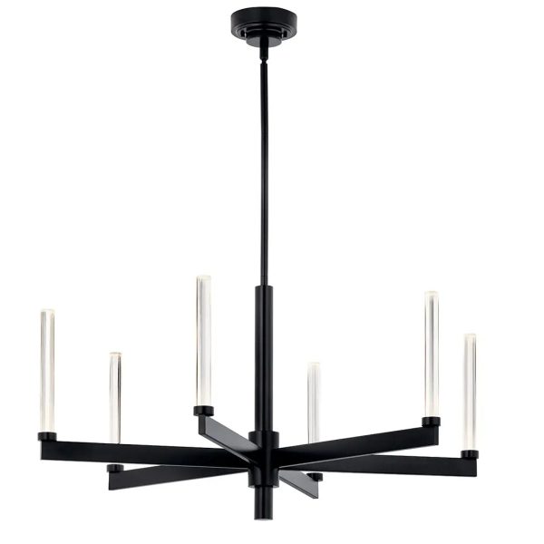 Sycara 36  6-Light LED Chandelier, Black Finish For Cheap