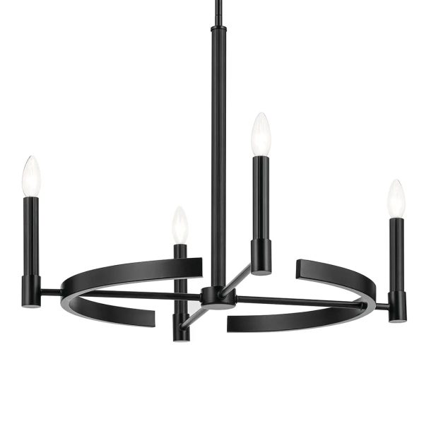 Tolani 26  4-Light Chandelier, Black Finish Cheap