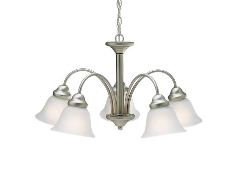 Wynberg 25  5-Light Chandelier, Brushed Nickel Finish Hot on Sale