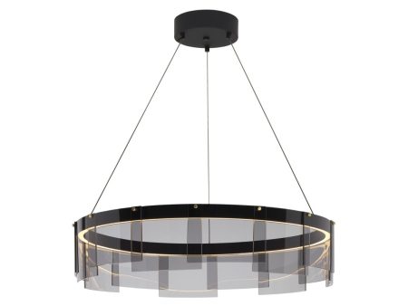 Stratos 31 in. LED Chandelier Black finish Online Sale