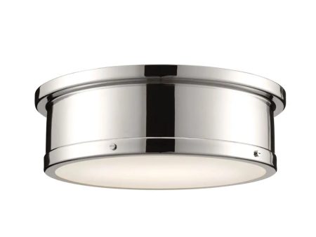 Serca 18  3-Light Flush Mount Light, Polished Nickel Finish Supply