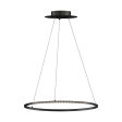 Vellavi 24 in. Round LED Chandelier Black Finish Discount