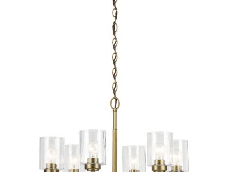 Winslow 26  6-Light Chandelier, Natural Brass Finish Cheap