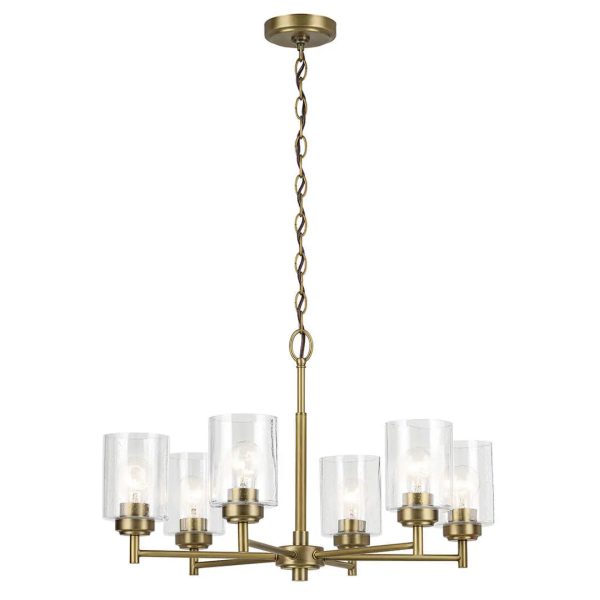 Winslow 26  6-Light Chandelier, Natural Brass Finish Cheap