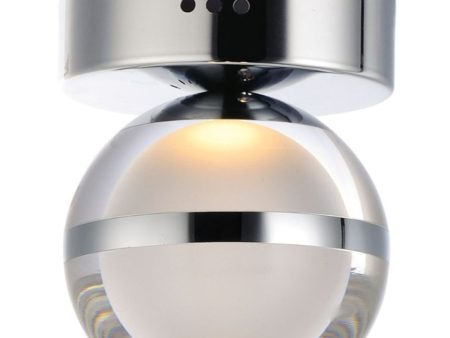 Swank 6 in. LED Semi Flush Mount Light Chrome finish Fashion