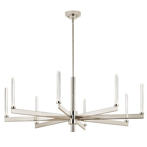 Sycara 49  8-Light LED Chandelier, Polished Nickel Finish For Discount