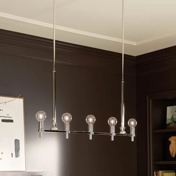 Torvee 41  5-Light Linear Chandelier, Polished Nickel Finish Fashion