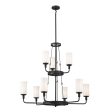 Vetivene 40  9-Light Chandelier, Textured Black Finish Sale