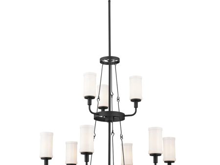 Vetivene 40  9-Light Chandelier, Textured Black Finish Sale