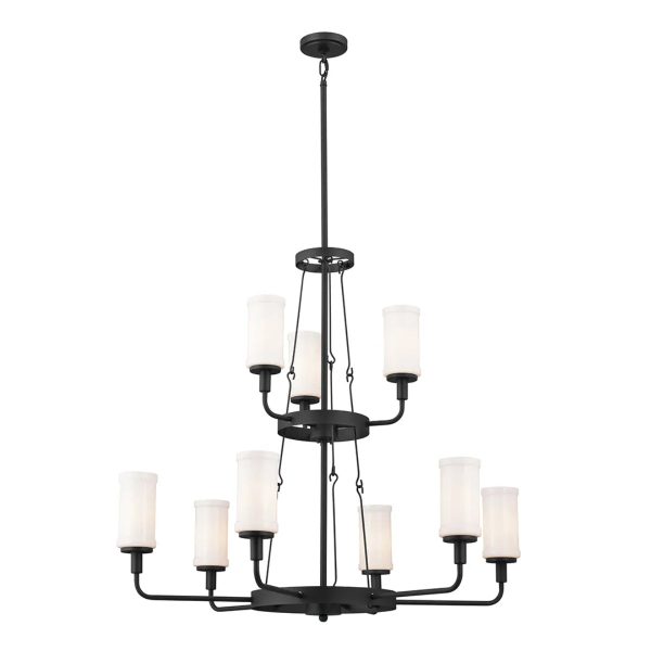 Vetivene 40  9-Light Chandelier, Textured Black Finish Sale