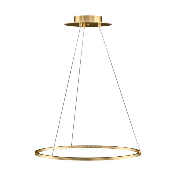 Vellavi 24 in. Round LED Chandelier Brass Finish Online now