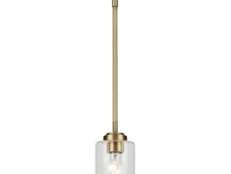 Winslow 7  1-Light Mini Pendant Light, Natural Brass Finish Online Sale