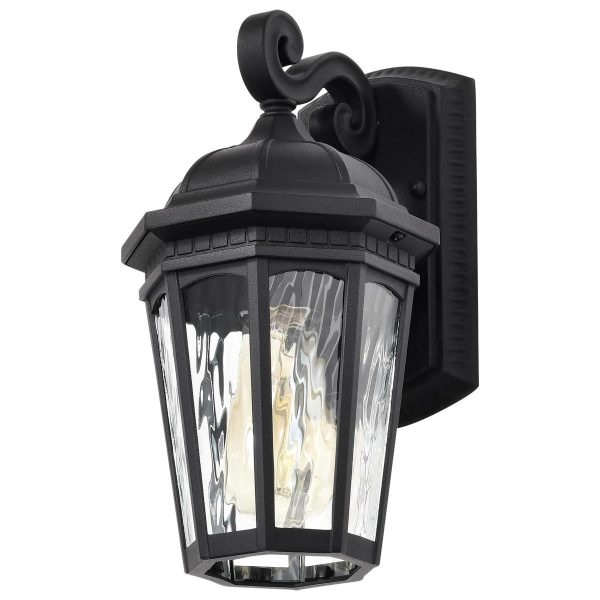 East River 12  Outdoor Wall Light, Matte Black Finish Discount