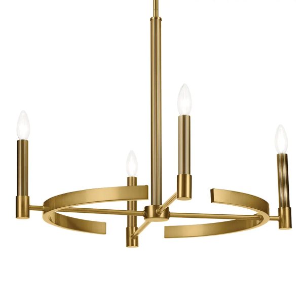 Tolani 26  4-Light Chandelier, Brushed Natural Brass Finish For Cheap