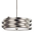 Roswell 19  3-Light Pendant Light, Brushed Nickel Finish For Sale