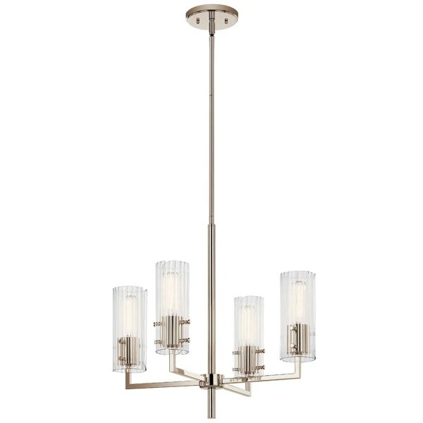 Velestino 20  4-Light Chandelier, Polished Nickel Finish Online