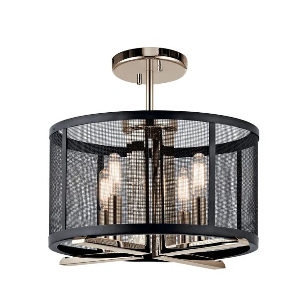 Titus 15  4-Light Convertible Pendant Light, Polished Nickel Finish Online Sale