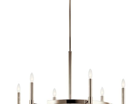 Tolani 34  6-Light Chandelier, Polished Nickel Finish Online Sale