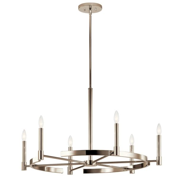 Tolani 34  6-Light Chandelier, Polished Nickel Finish Online Sale