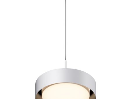 Echo 13 in. LED Pendant Light White finish with Black interior on Sale