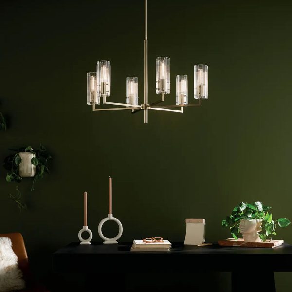 Velestino 30  6-Light Chandelier, Champagne Bronze Finish Online