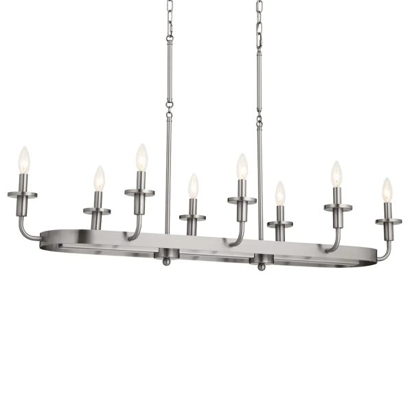 Vetivene 47  8-Light Linear Chandelier, Classic Pewter Finish Cheap