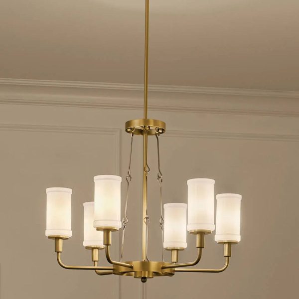 Vetivene 29  6-Light Chandelier, Natural Brass Finish For Cheap