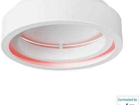 Icorona Wiz 18 in. Smart LED Flush Mount Light RGBW Matte White Finish Discount