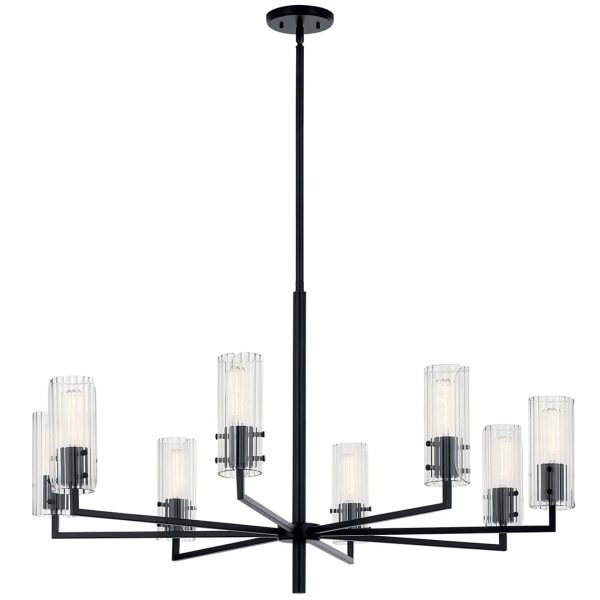 Velestino 40  8-Light Chandelier, Black Finish For Discount