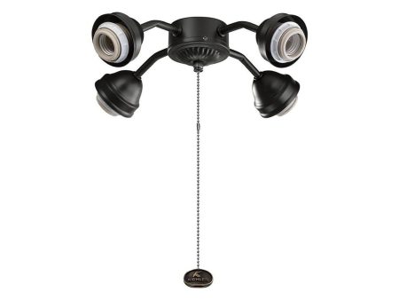 13 In. 4 LED Lights Bent Arm Fitter Ceiling Fan Light Kit, Brushed Nickel Finish For Cheap