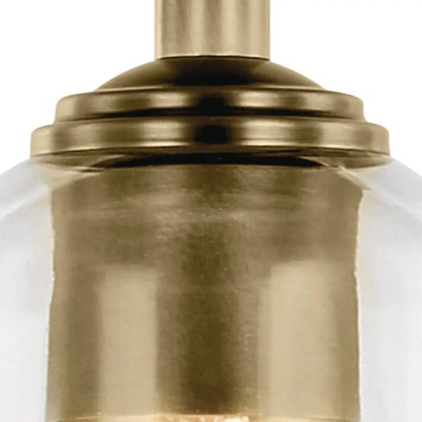 Shailene 11  1-Light Mini Pendant Light with Clear Glass, Natural Brass Finish For Cheap