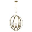 Winslow 31  3-Light Chandelier, Natural Brass Finish For Discount