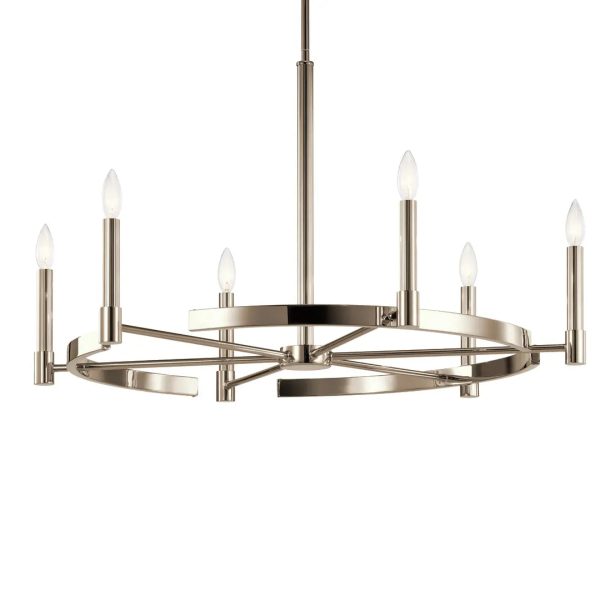 Tolani 34  6-Light Chandelier, Polished Nickel Finish Online Sale